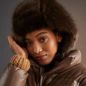 Anthropologie Helen Moore Faux Fur Hood